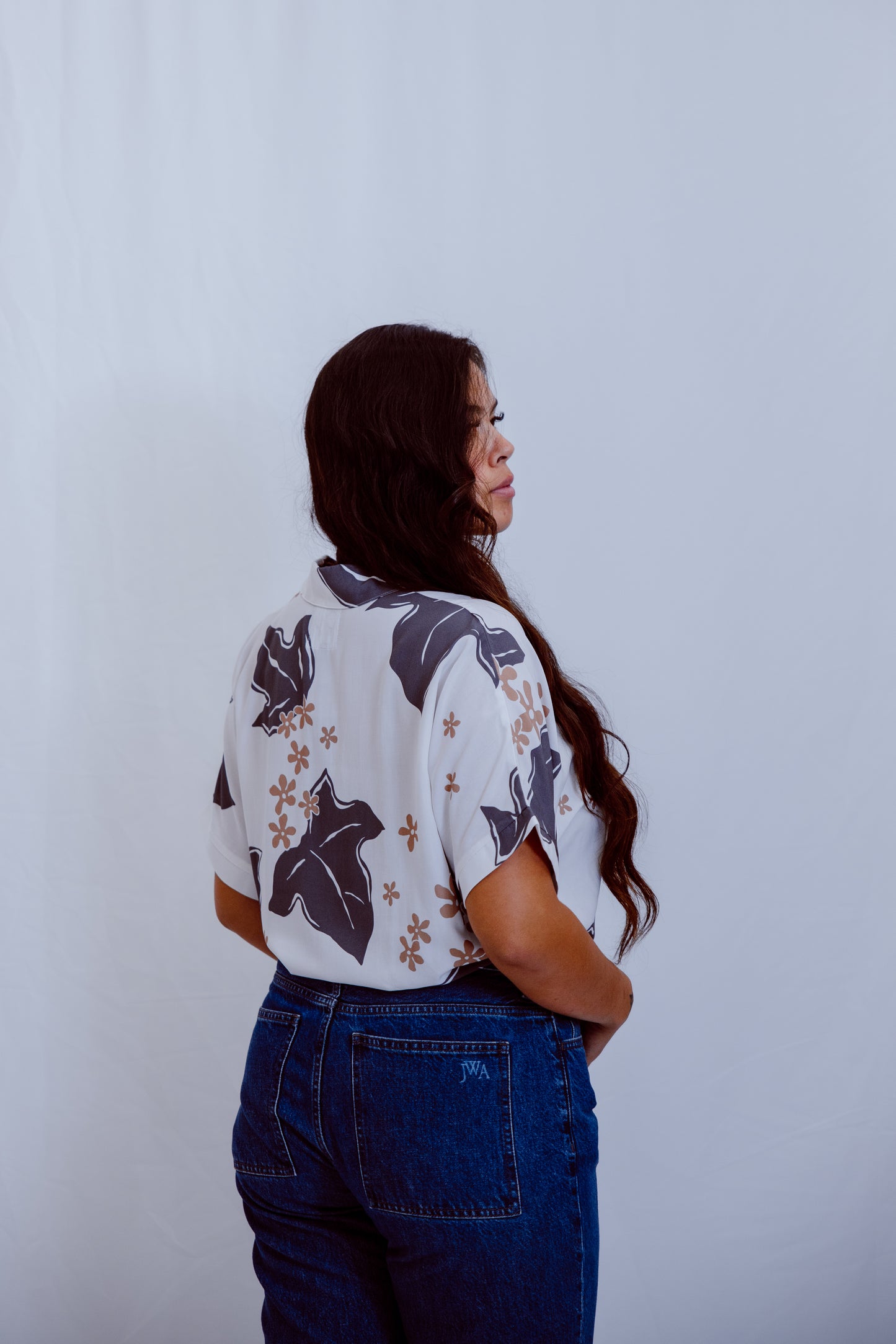 Thelma Aloha Top - Charcoal Kukui