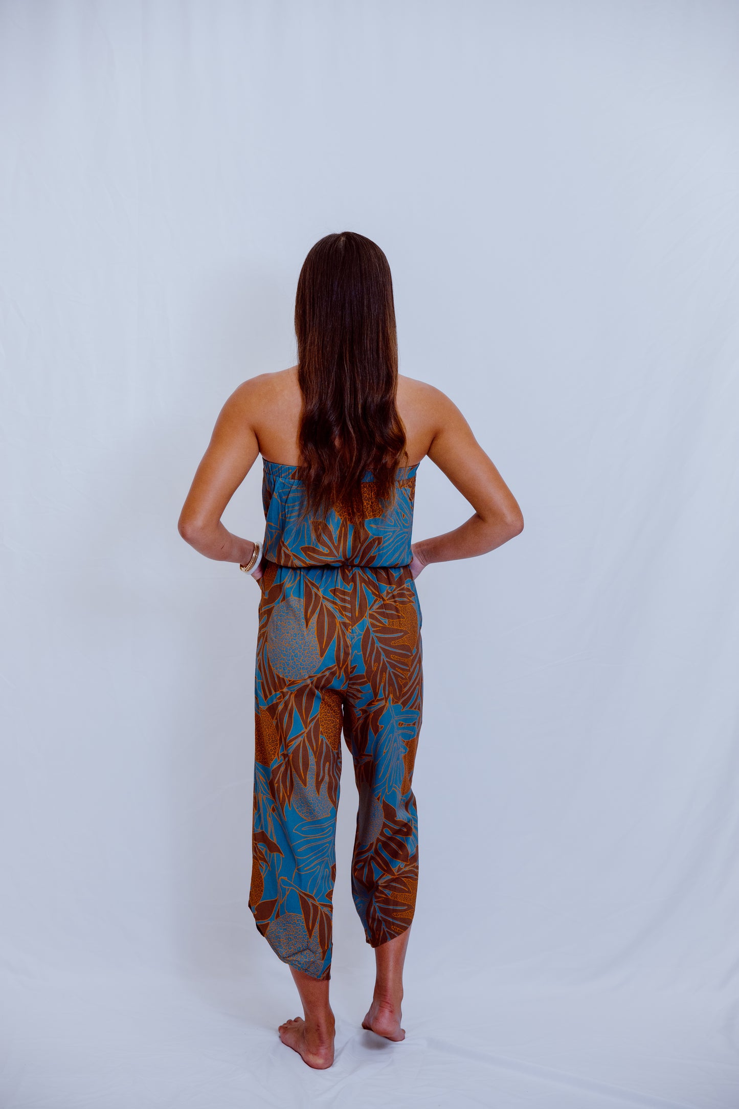 Paulele Strapless Jumpsuit - Navy Ulu
