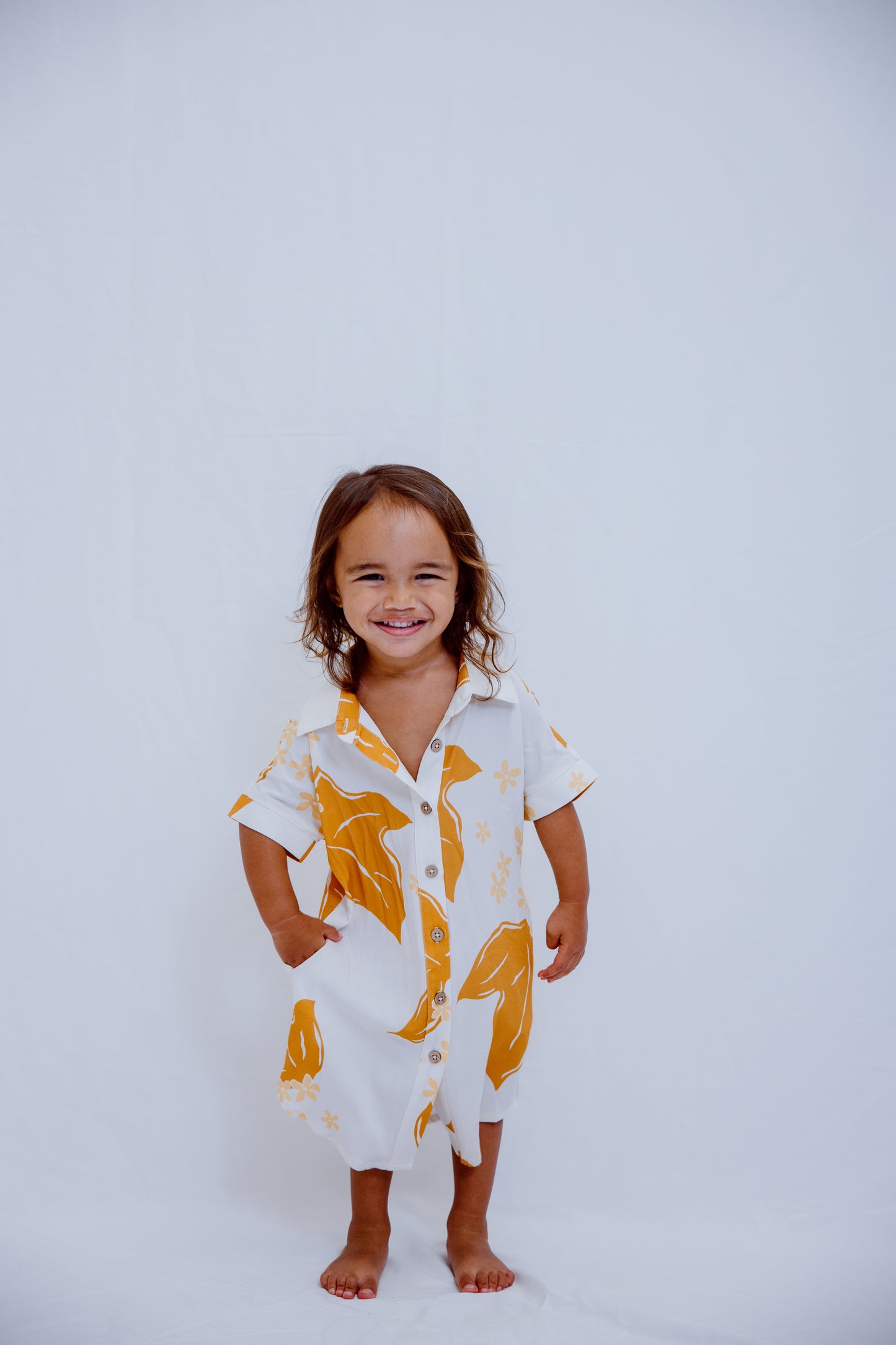 Li'ula Aloha Dress - Mustard Kukui