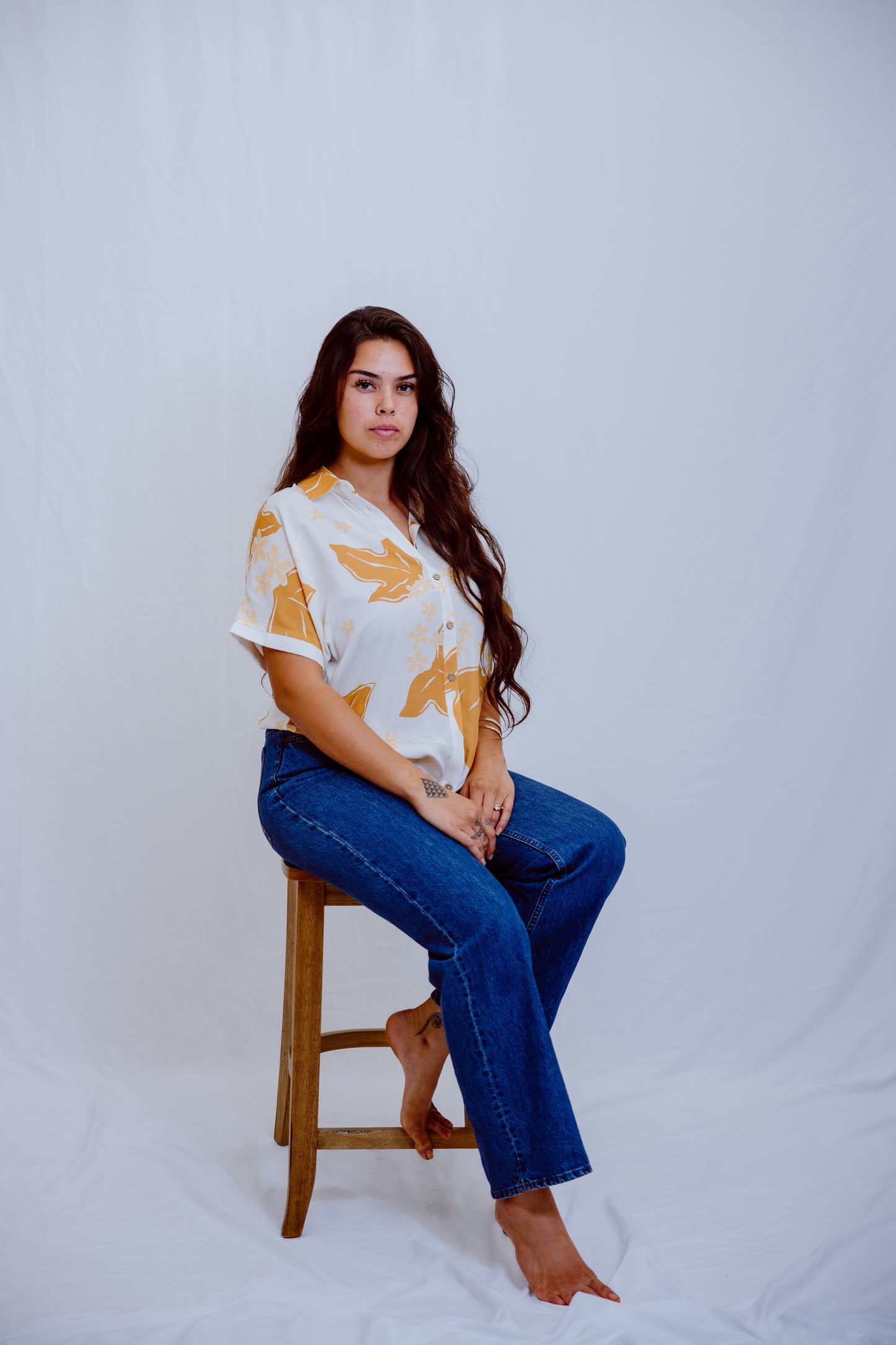 Thelma Aloha Top - Mustard Kukui