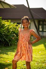 Load image into Gallery viewer, Lauena Girls Dress- Apricot Luau