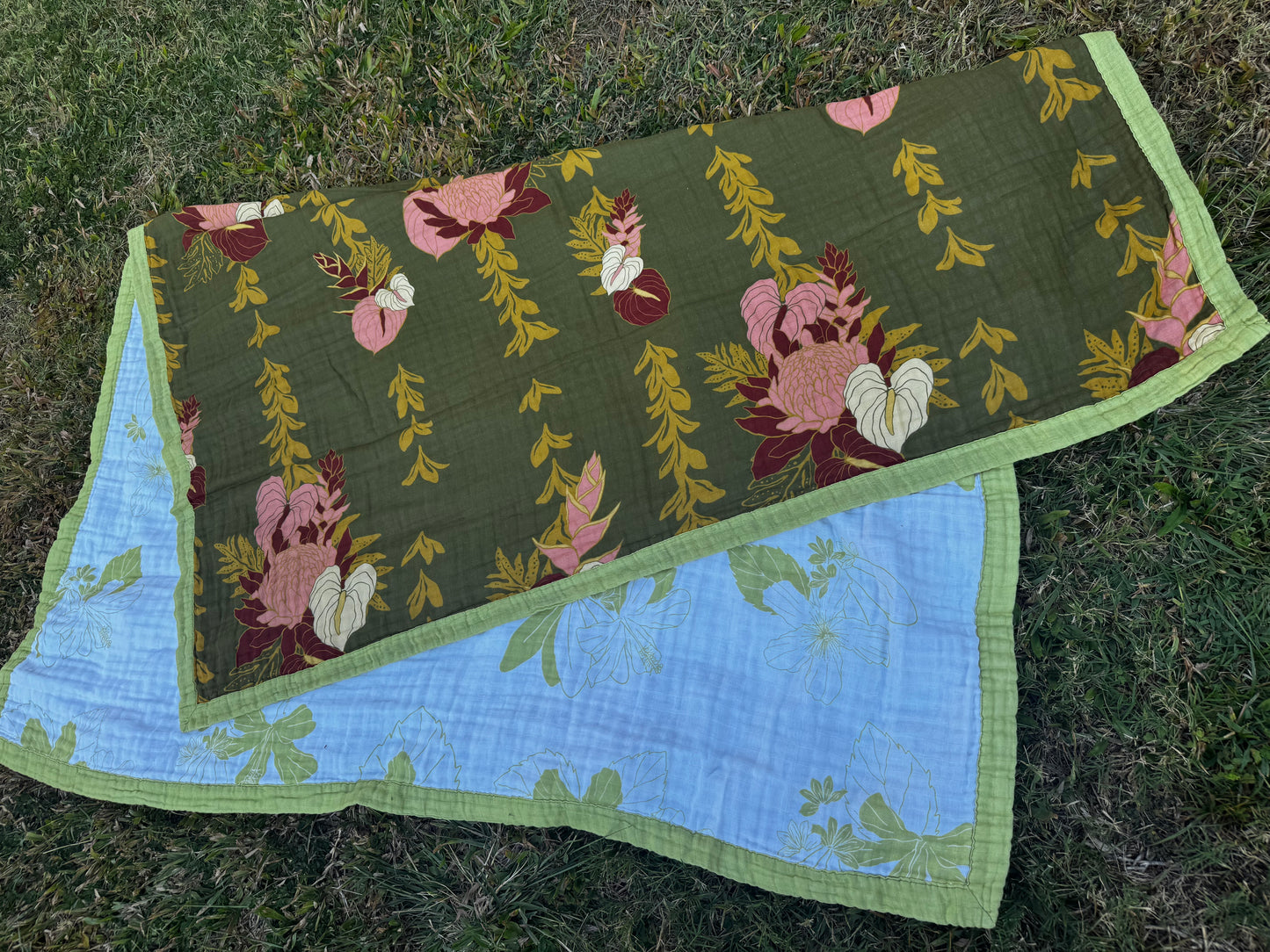 Forest Luau/ Native Aloha Muslin Blanket