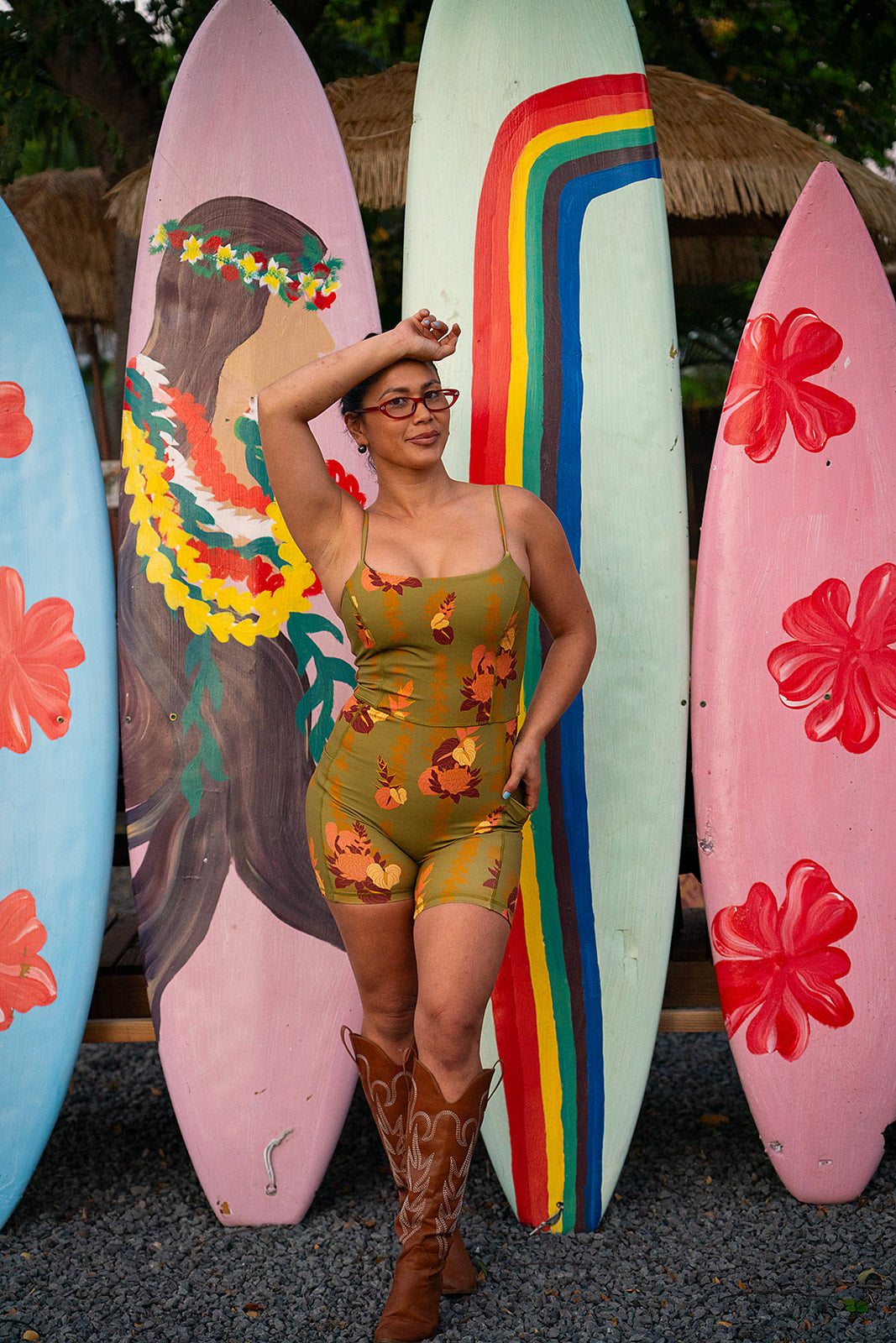 Women's Active Romper - Forest Luau