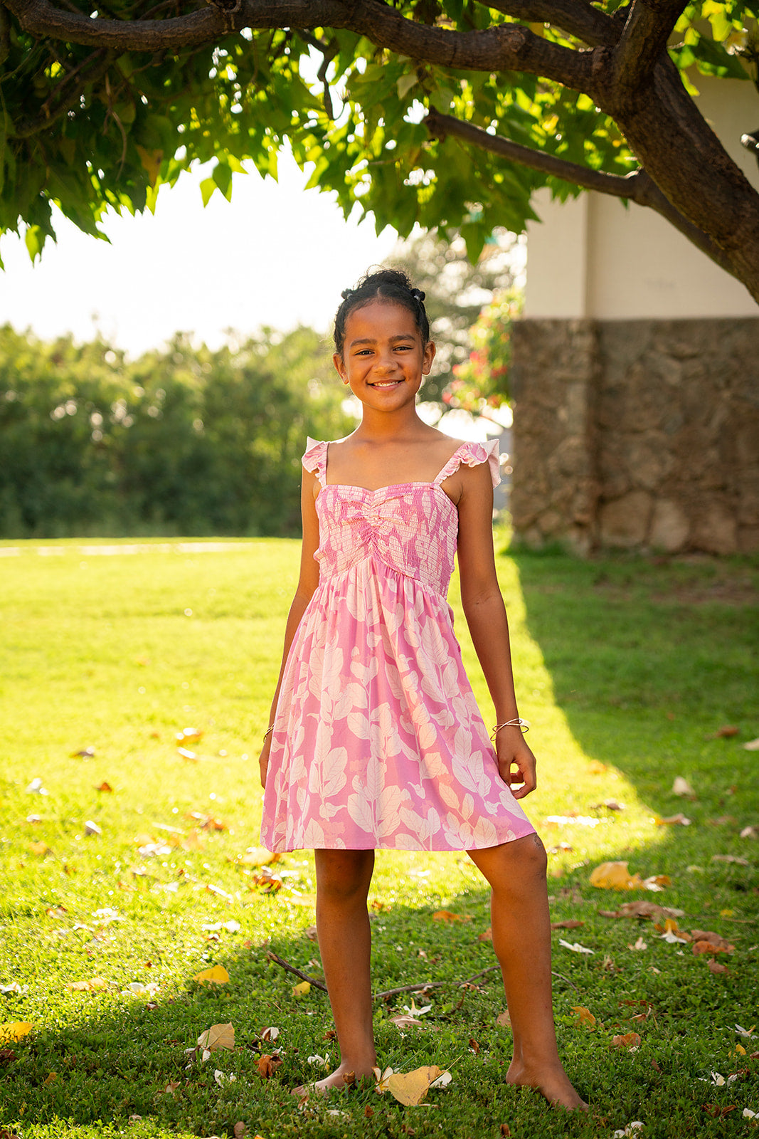 Lauena Girls Dress- Lilac