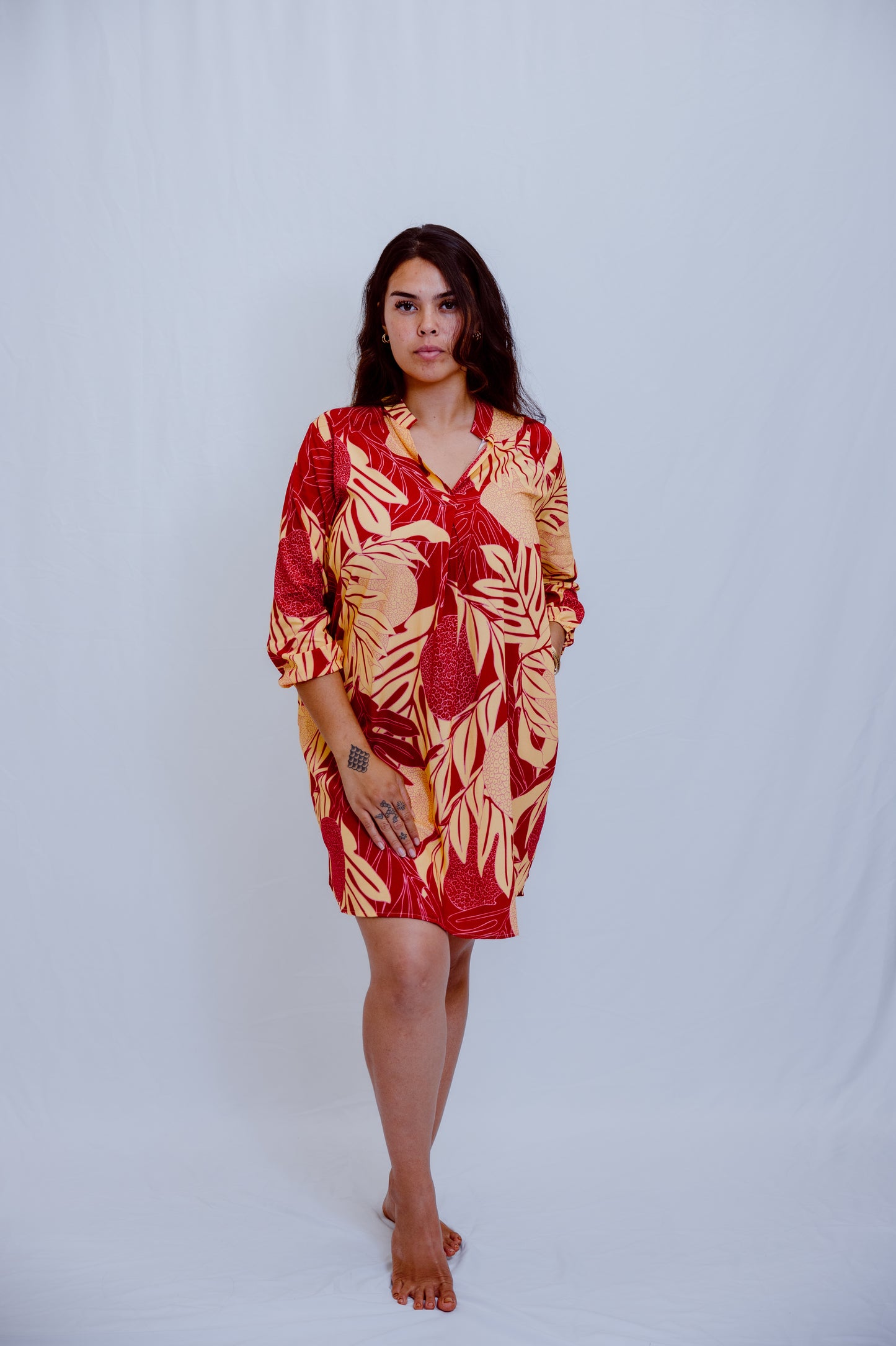 Mahina Long Sleeve Dress 2.0 - Burgundy Ulu