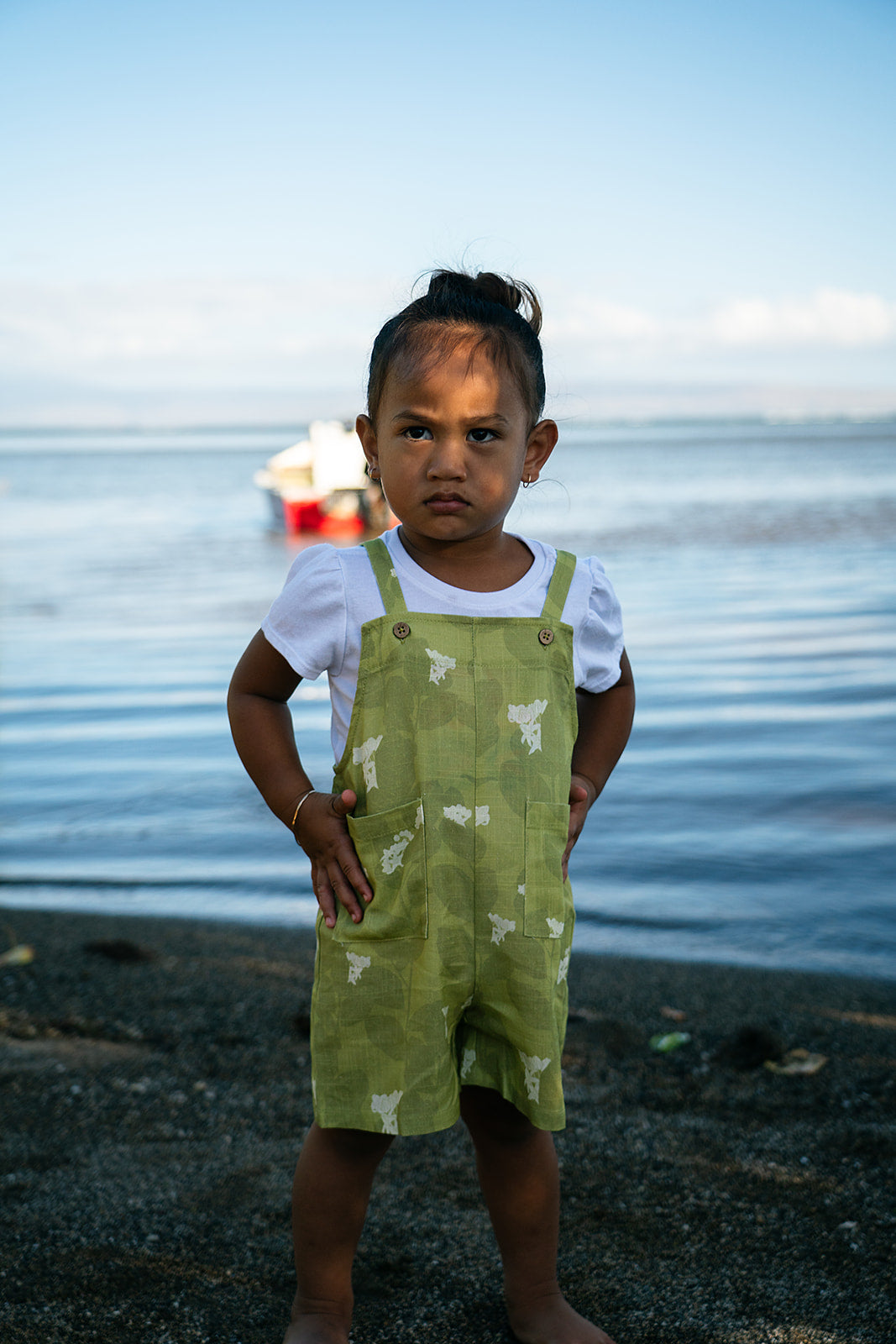 Kapu Button Girl's Overall - Matcha