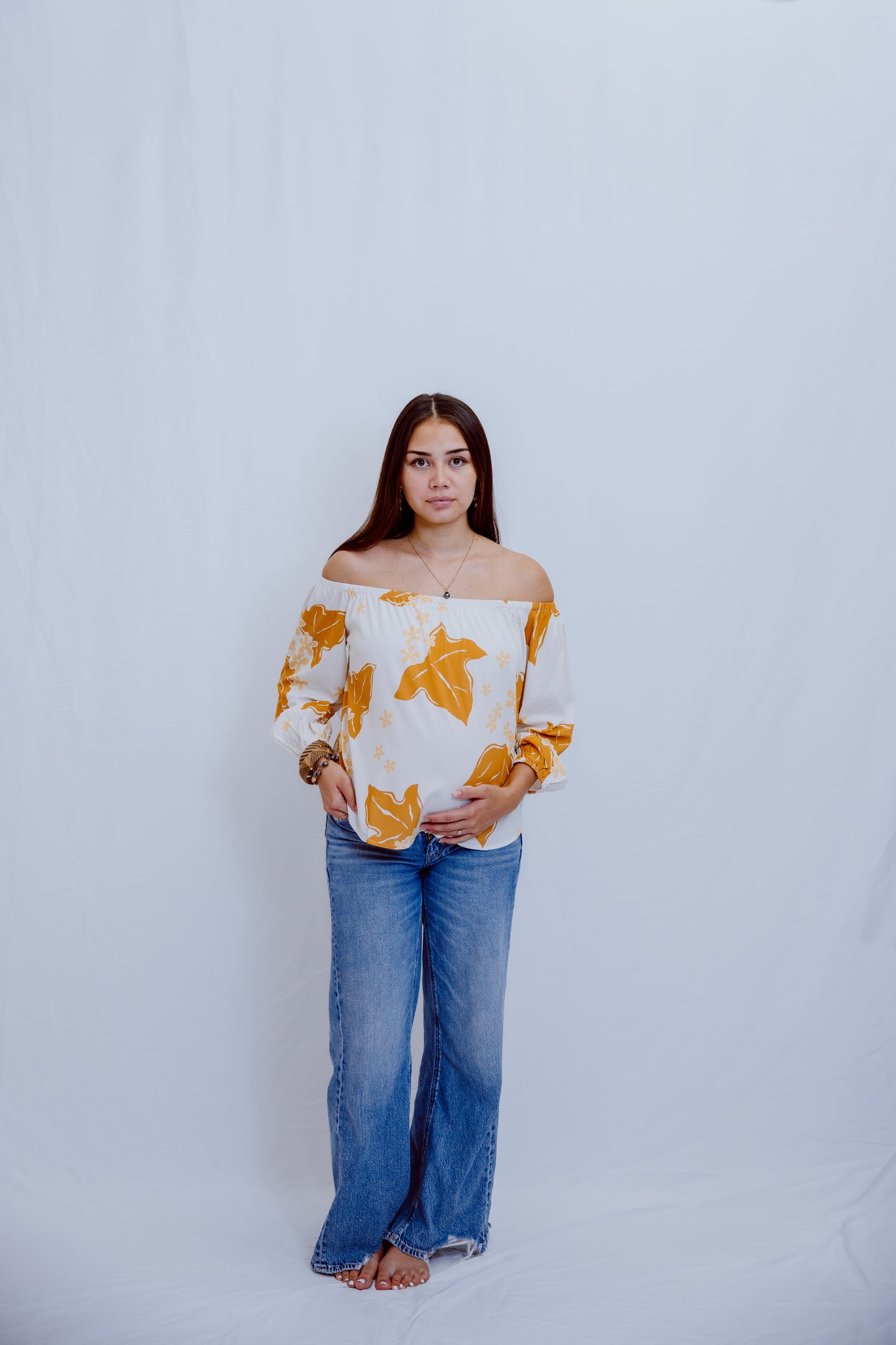 Hi'iaka OTS Long Sleeve Top - Mustard Kukui