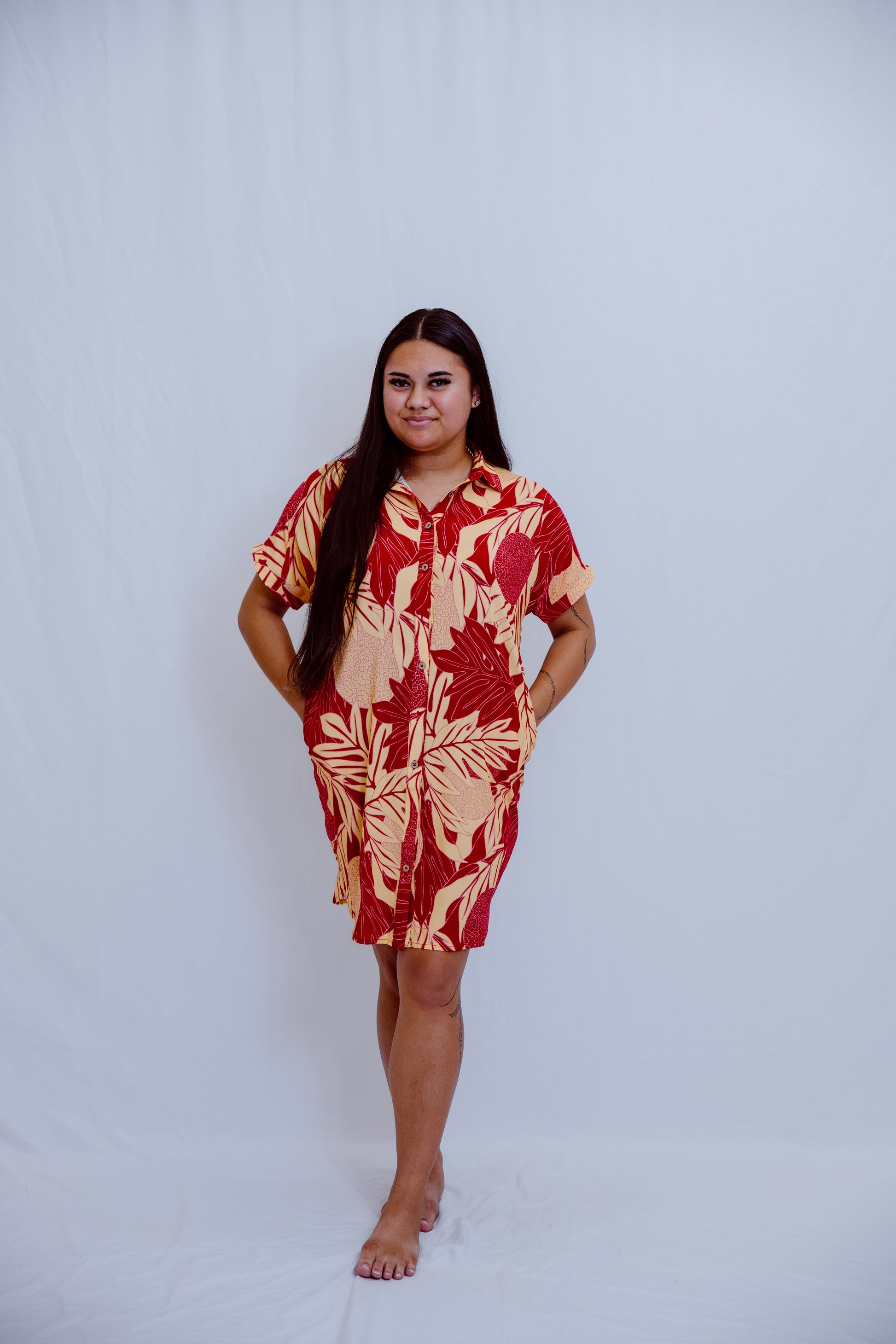 Kaikai Aloha Dress 2.0 - Burgundy Ulu