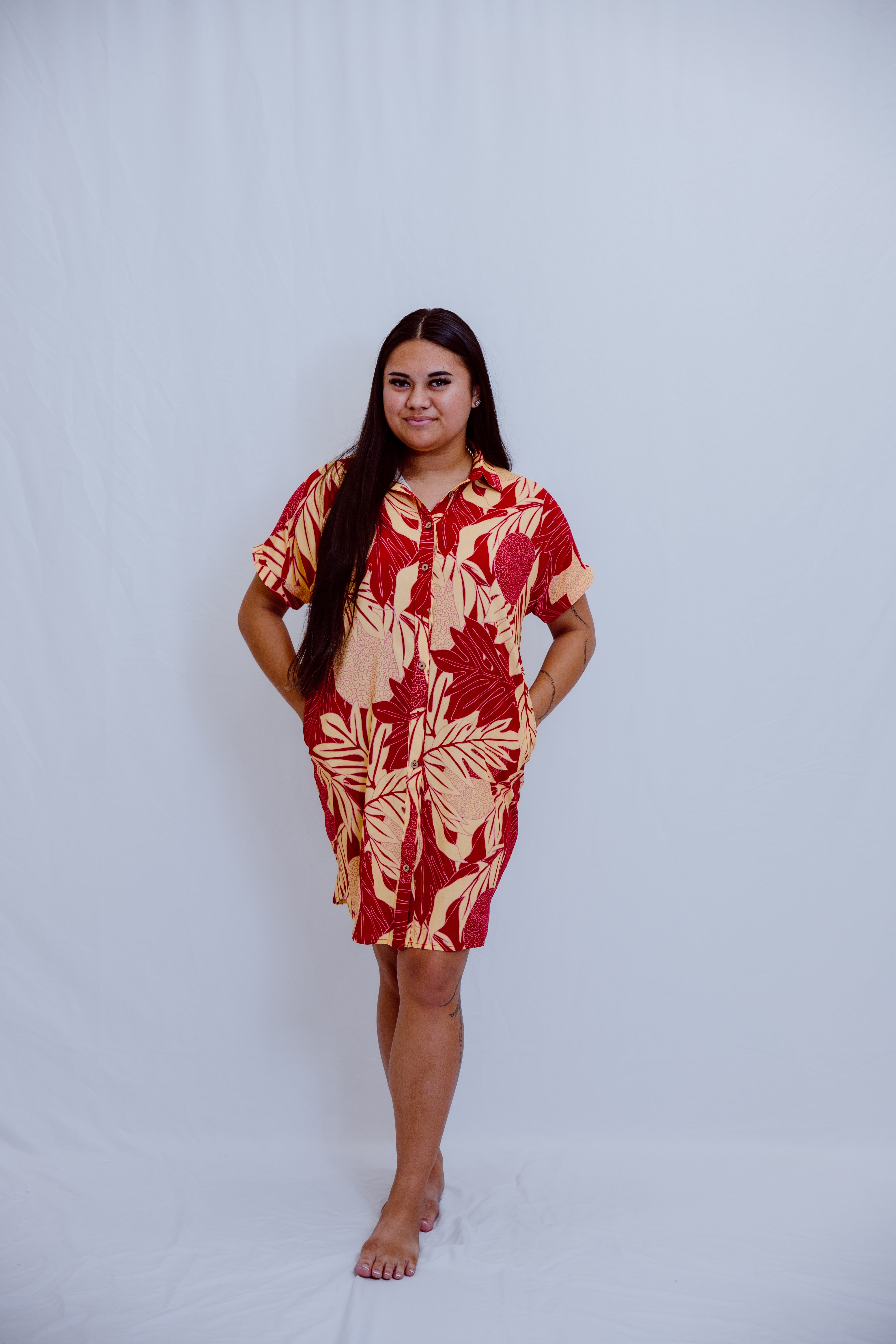 Kaikai Aloha Dress 2.0 - Burgundy Ulu