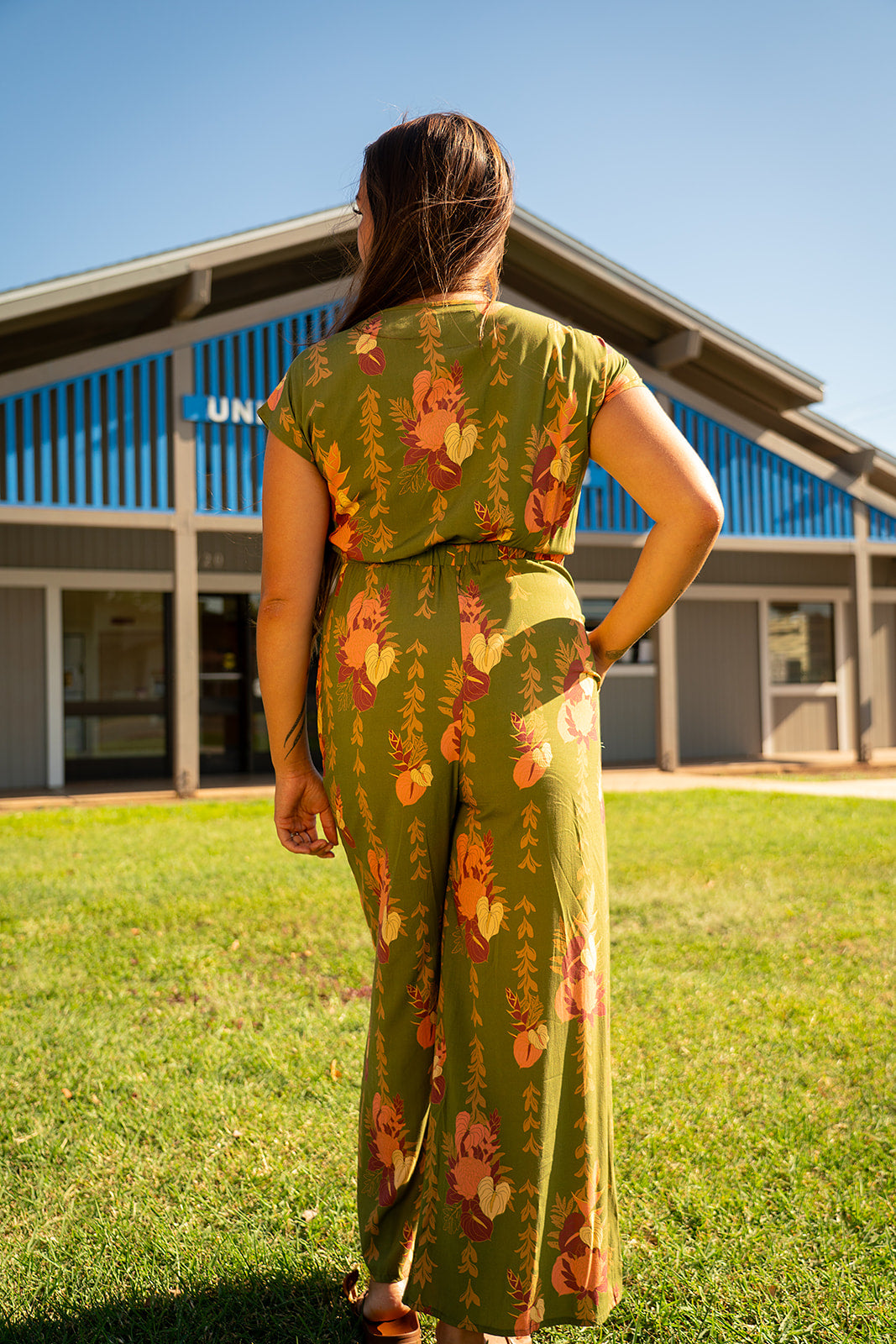 Le'ale'a Jumpsuit- Forest Luau