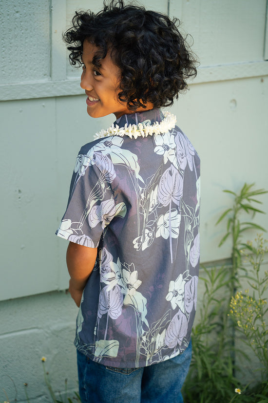 Hila Boy's Aloha Shirt - Midnite