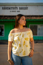 Load image into Gallery viewer, Leimana Off The Shoulder Top- Ivory/Bright Olive
