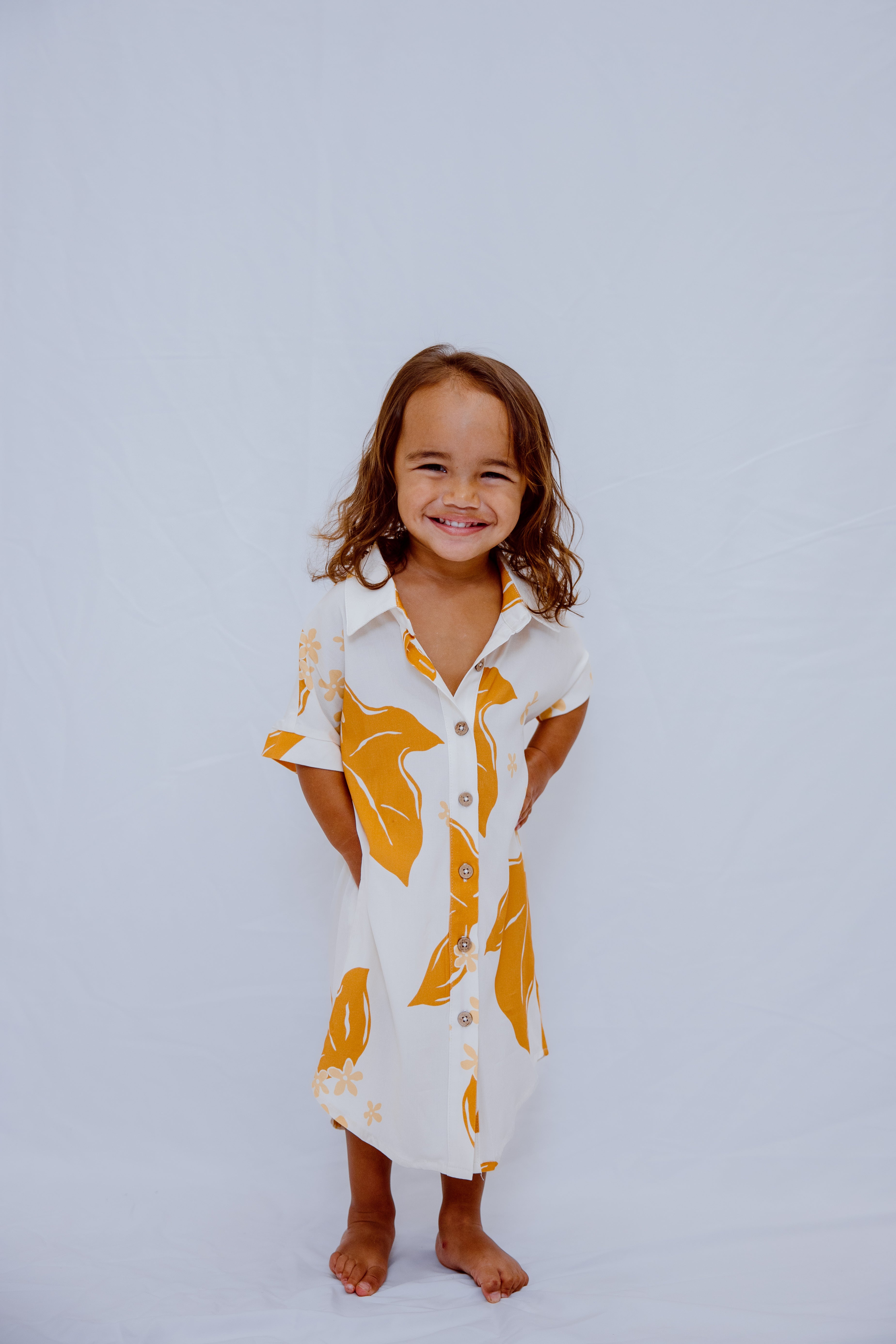 Li'ula Aloha Dress  - Mustard Kukui
