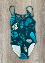 Load image into Gallery viewer, Teal Shells Girls Swimsuit
