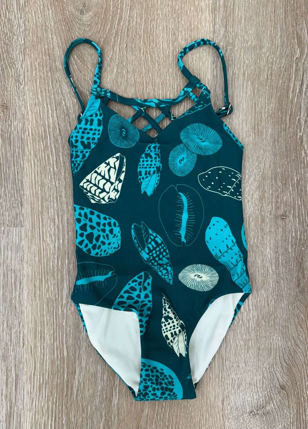 Teal Shells Girls Swimsuit