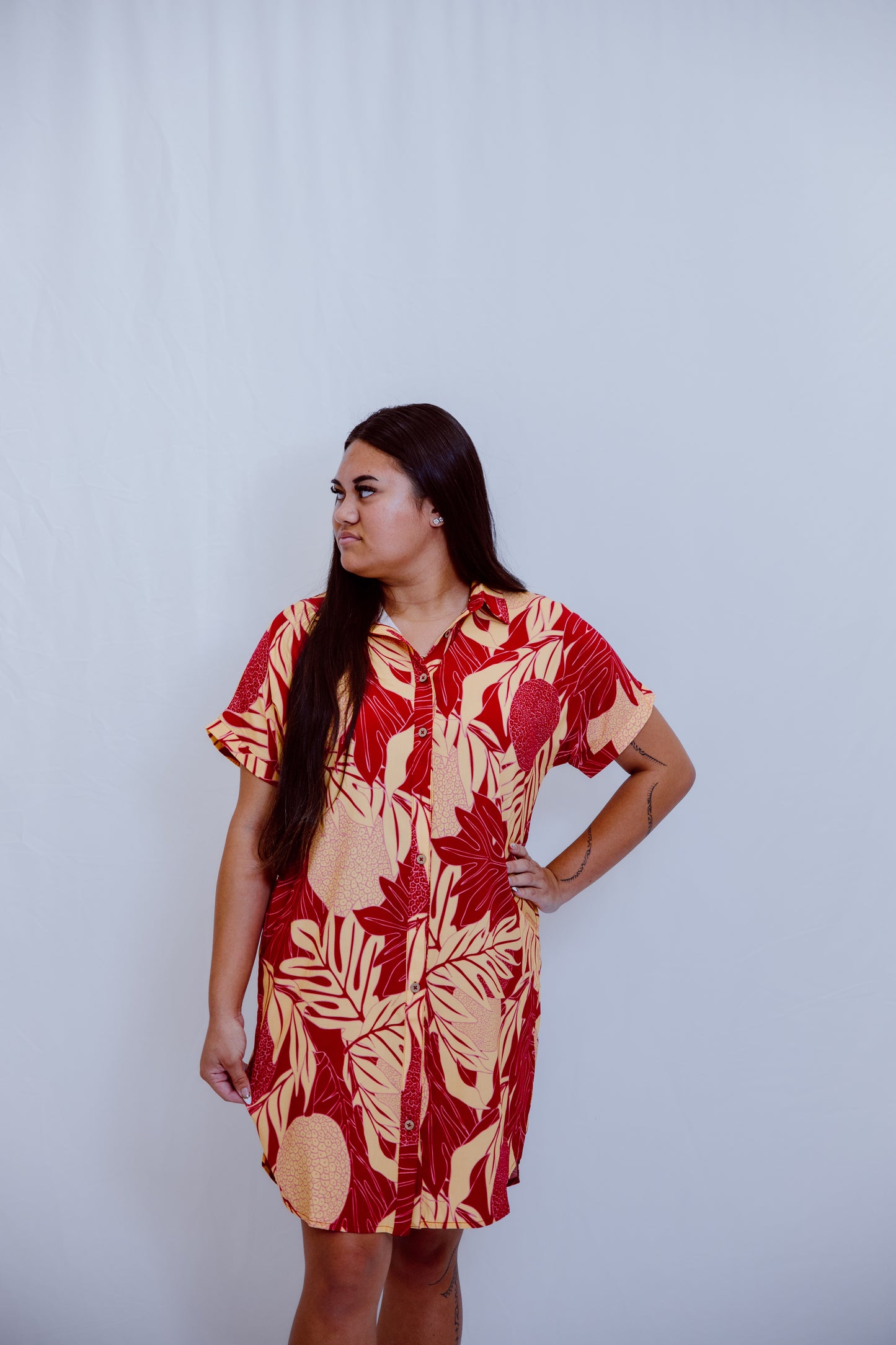 Kaikai Aloha Dress 2.0 - Burgundy Ulu