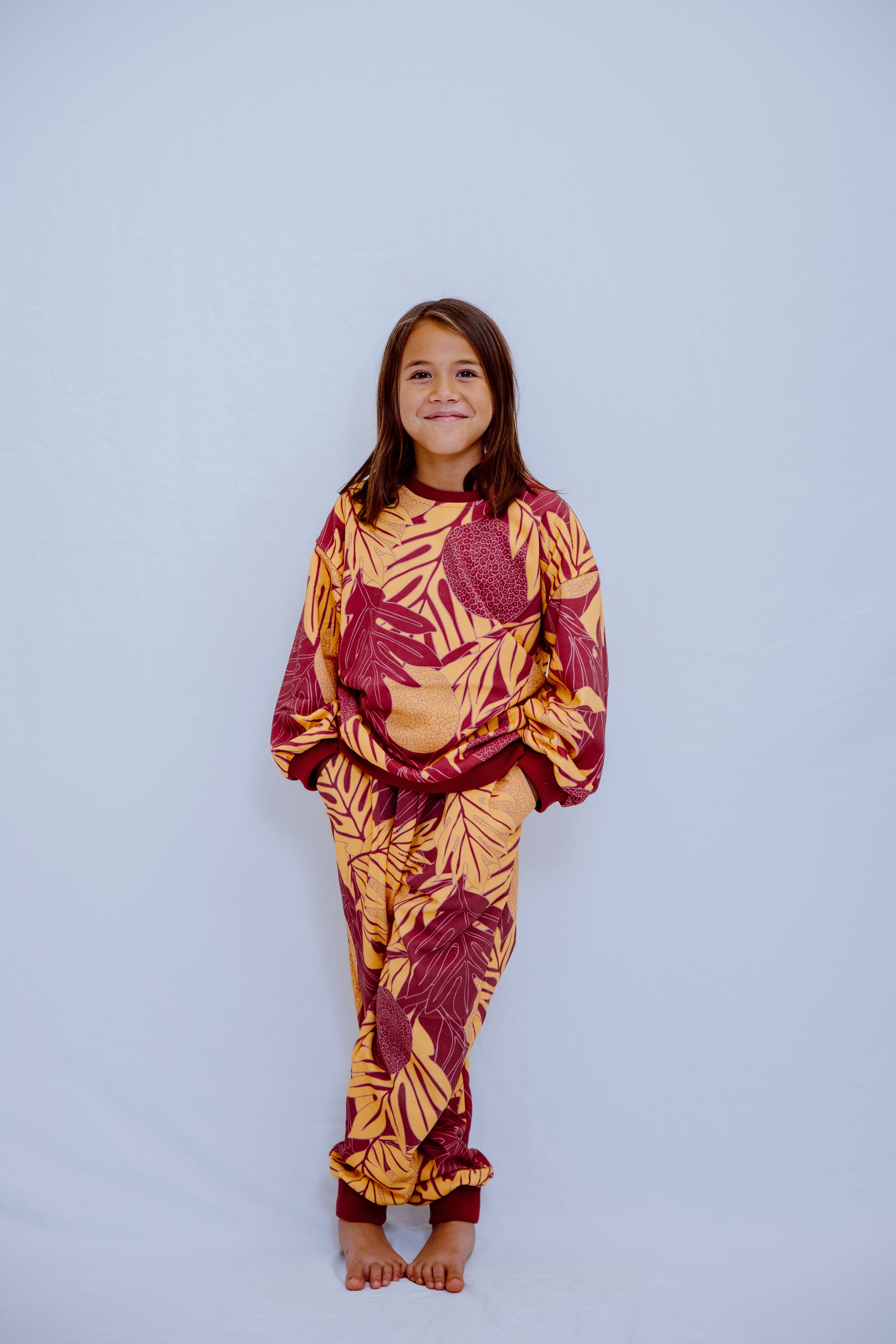 Keiki Sweat Set - Burgundy Ulu