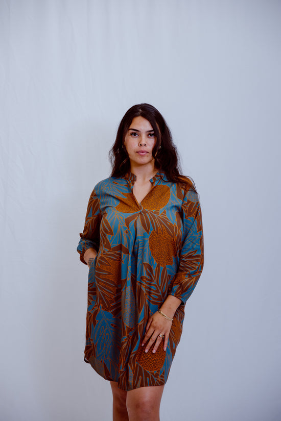 Mahina Long Sleeve Dress 2.0 - Navy Ulu