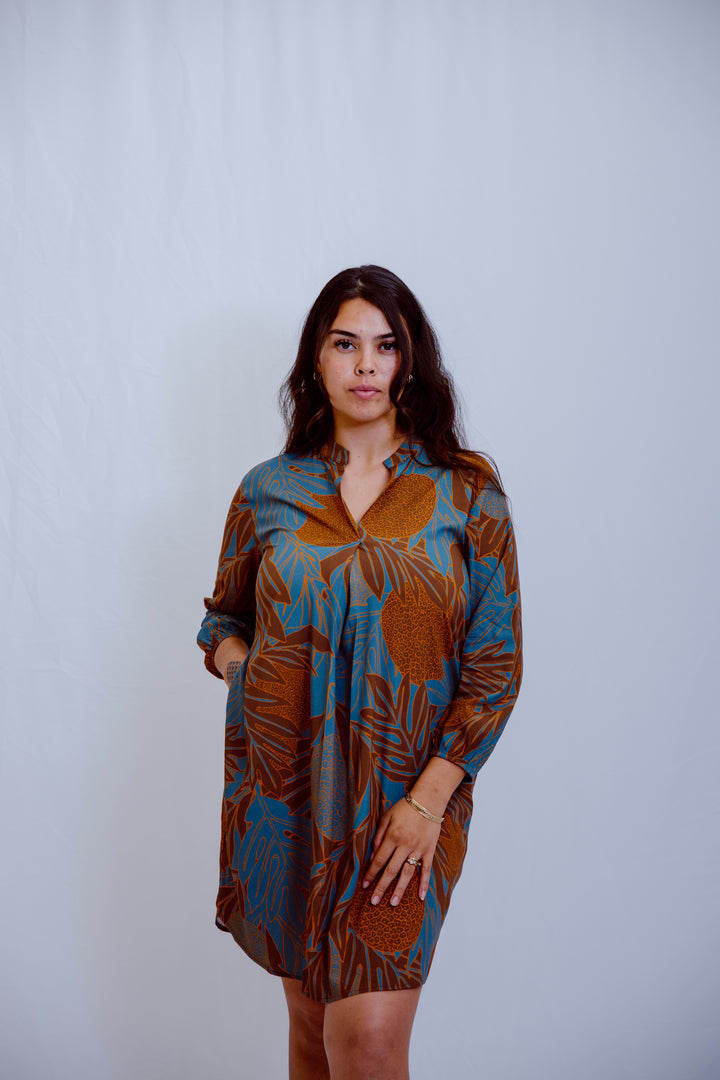 Mahina Long Sleeve Dress 2.0 - Navy Ulu