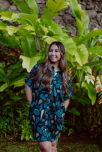Load image into Gallery viewer, Kaikai Aloha Dress- Teal Shells
