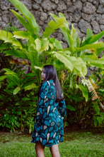 Load image into Gallery viewer, Mahina Long Sleeve Dress- Teal Shells
