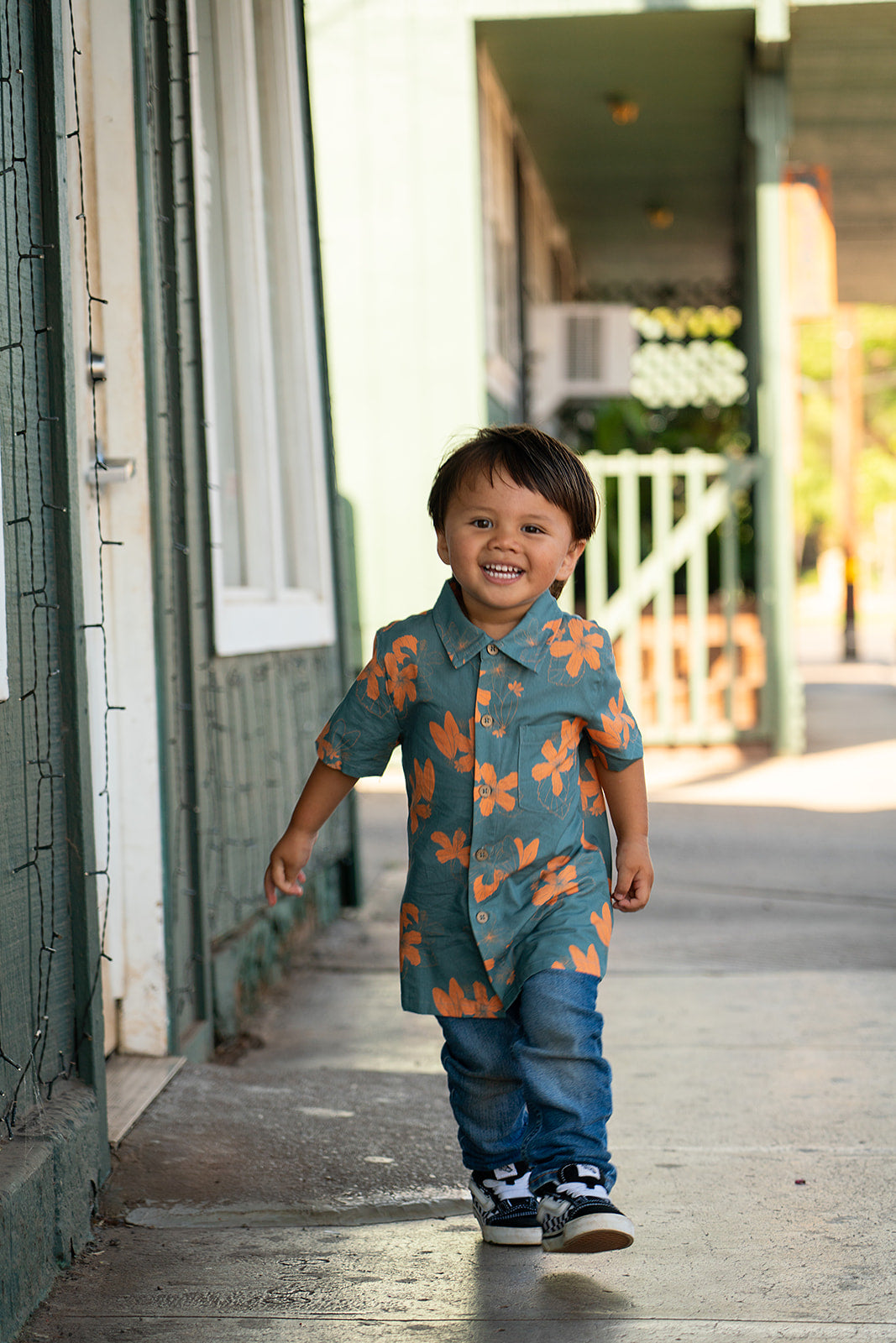 Hila Boy's Aloha Shirt  - Stormcloud/Tiger