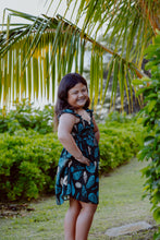 Load image into Gallery viewer, Lauena Girls Dress- Teal Shells
