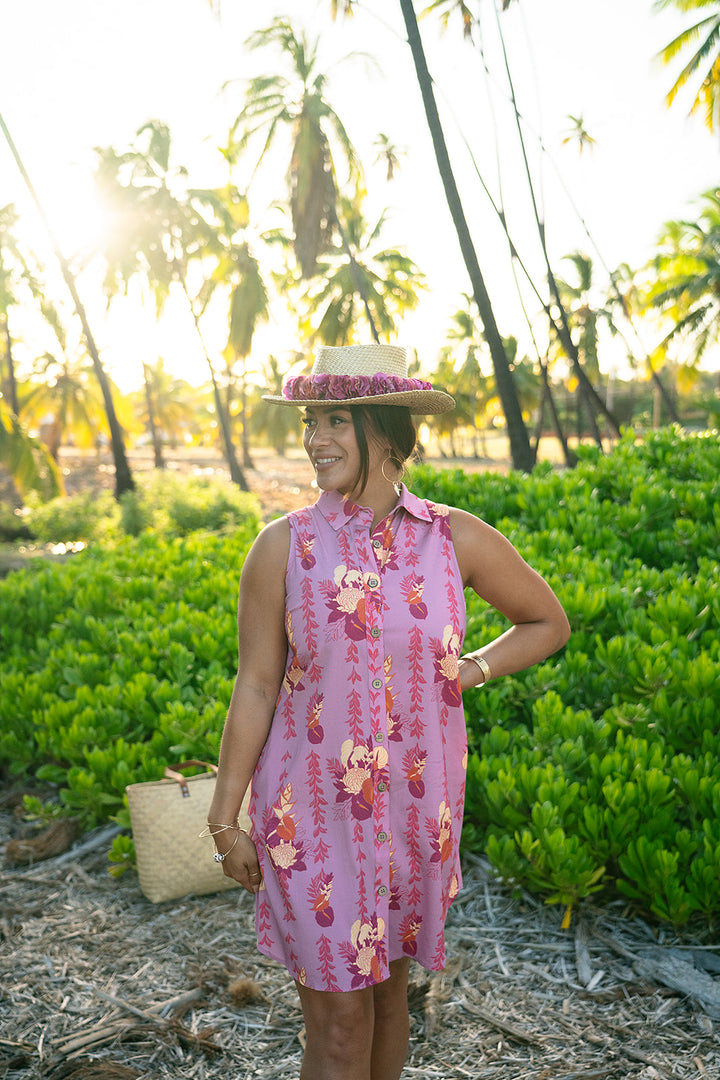 Ella Button Up Dress - Lilac
