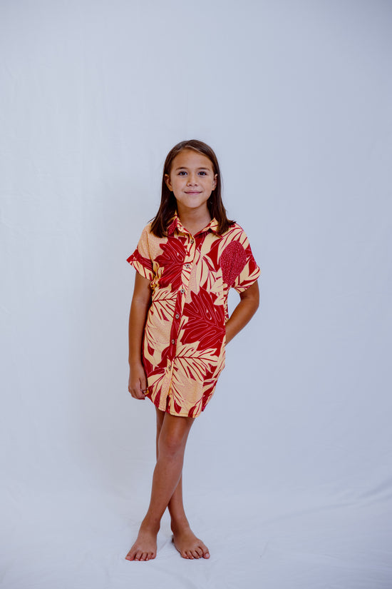 Li'ula Aloha Dress  - Burgundy Ulu