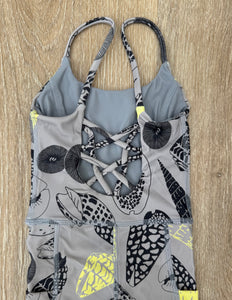 Gray Shells Girls Active Romper