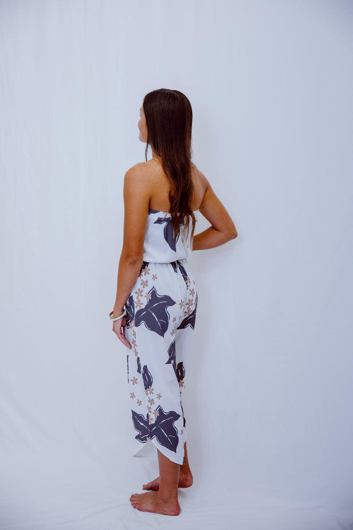 Paulele Strapless Jumpsuit- Charcoal Kukui