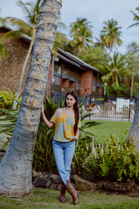 Leimana Off The Shoulder Top- Yellow Ulu