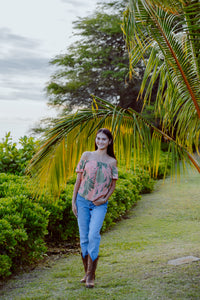 Leimana Off The Shoulder Top- Pink Ulu