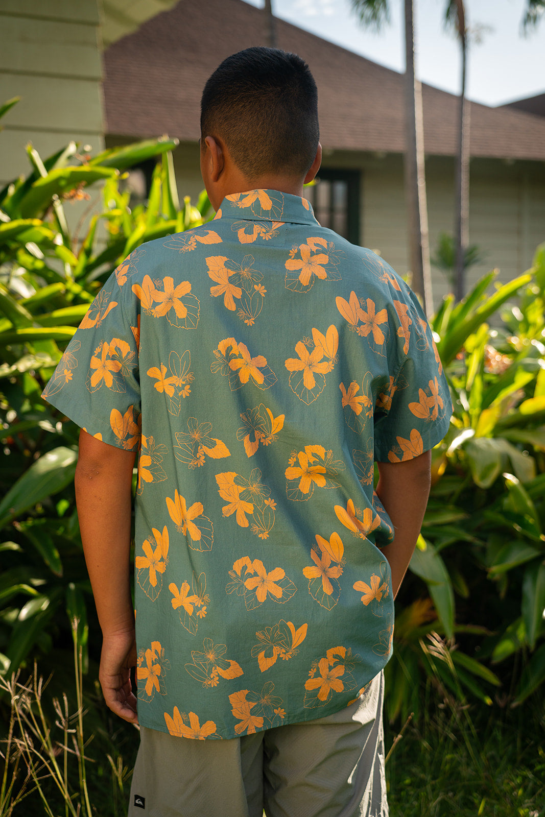 Kawika Men's Aloha Shirt - Stormcloud/Tiger