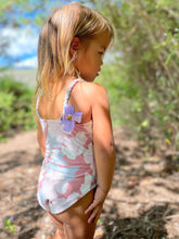 Load image into Gallery viewer, Mauve Retro Hibiscus Keiki  Swimsuit
