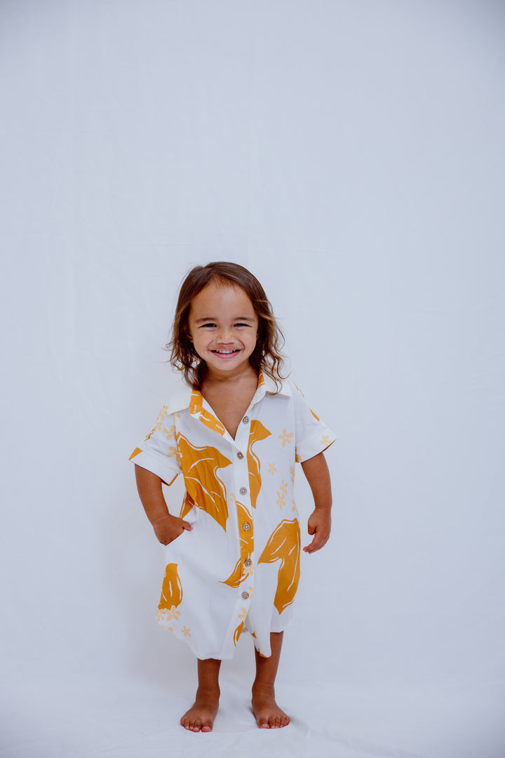 Li'ula Aloha Dress- Mustard Kukui