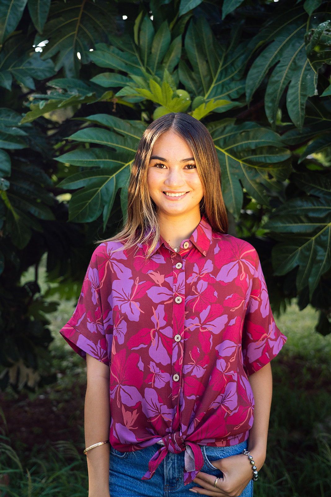 Thelma Aloha Top - Sangria