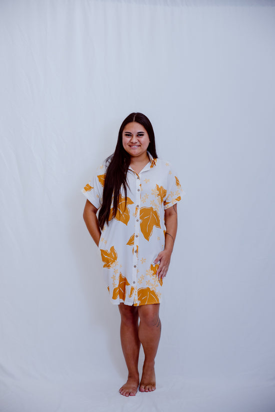 Kaikai Aloha Dress 2.0 - Mustard Kukui