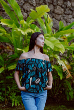Load image into Gallery viewer, Leimana Off The Shoulder Top- Teal Shells
