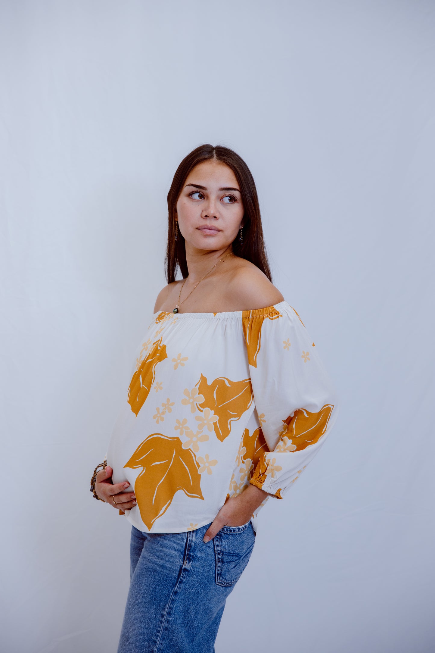 Hi'iaka OTS Long Sleeve Top - Mustard Kukui