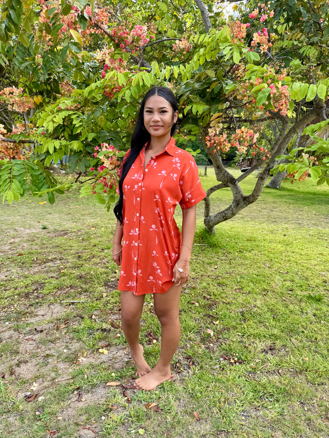 Aloha Dress- Red Ginger