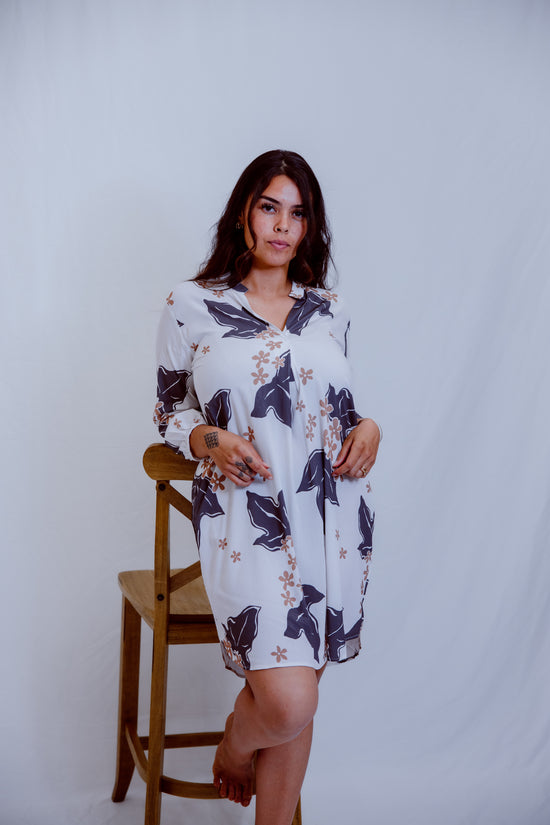 Mahina Long Sleeve Dress 2.0 - Charcoal Kukui