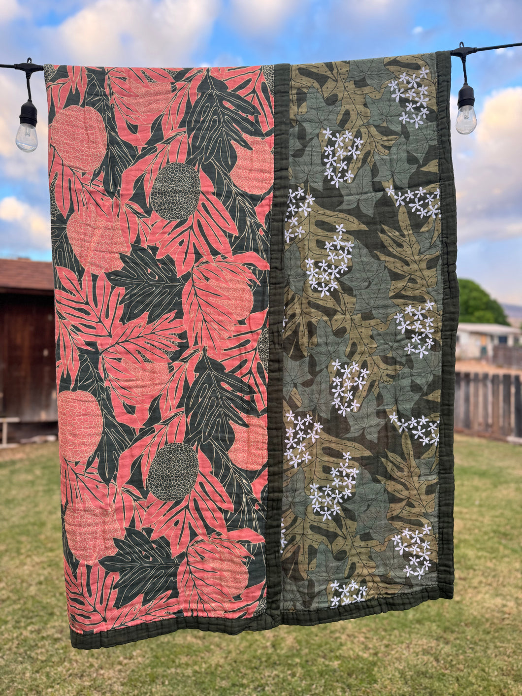 Pink Ulu/Kukui Muslin Blanket