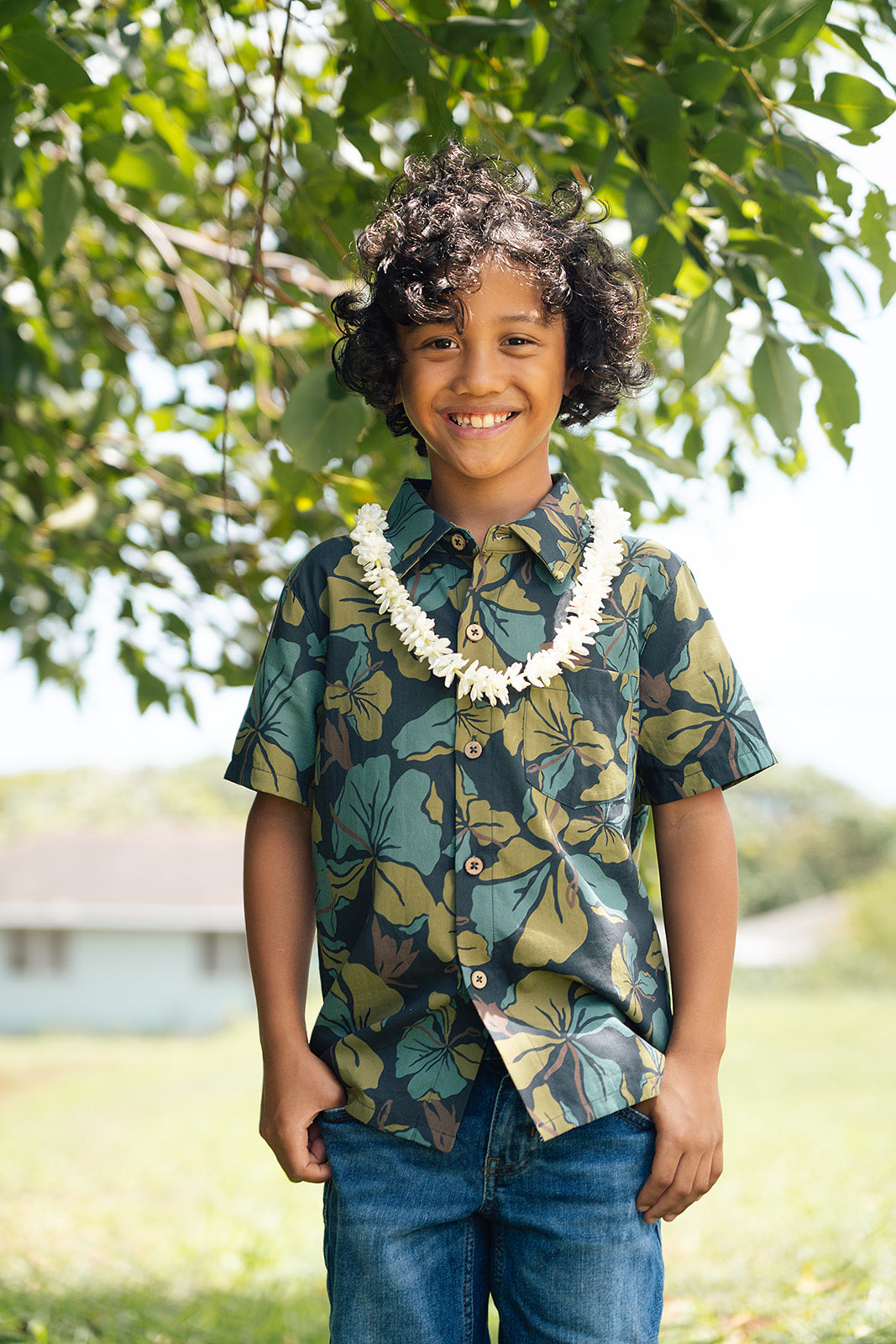 Hila Boy's Aloha Shirt - Peacock