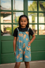 Load image into Gallery viewer, Kapu Button Girl's Overall- Stormcloud/Tiger
