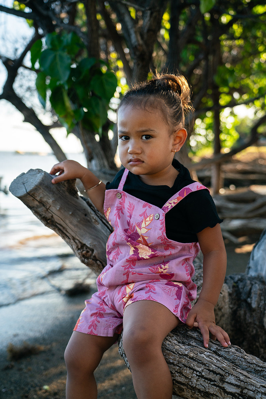 Kapu Button Girl's Overall - Lilac