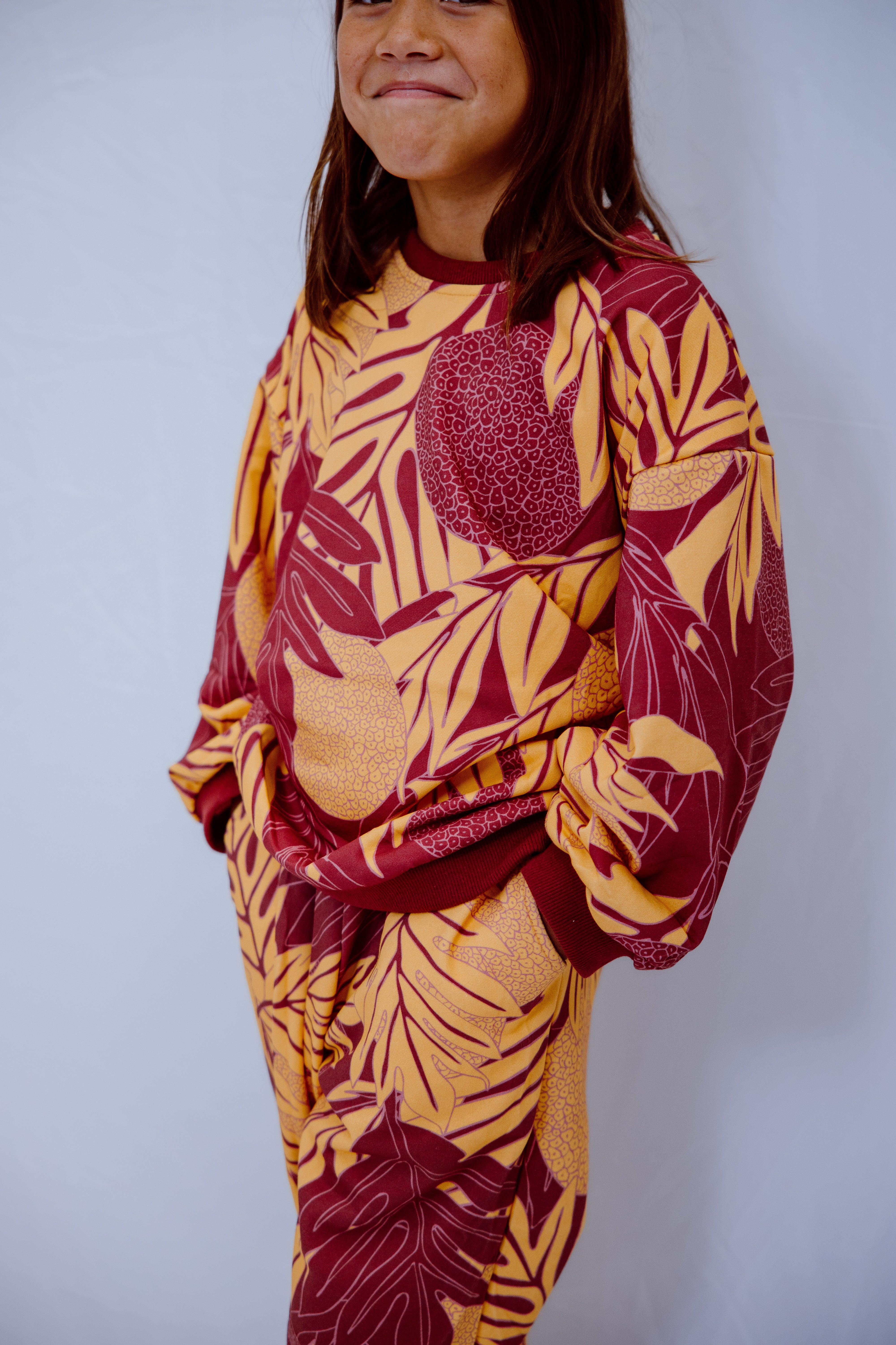 Keiki Sweat Set - Burgundy Ulu