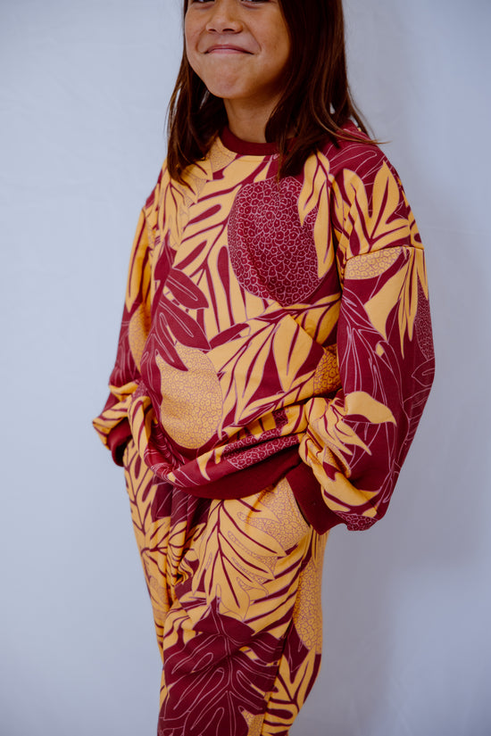 Keiki Sweat Set - Burgundy Ulu