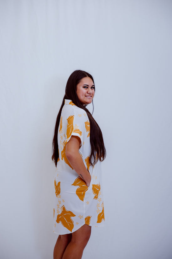 Kaikai Aloha Dress 2.0 - Mustard Kukui