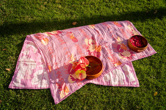 Lilac Luau/ Pua Kalaunu Muslin Blanket